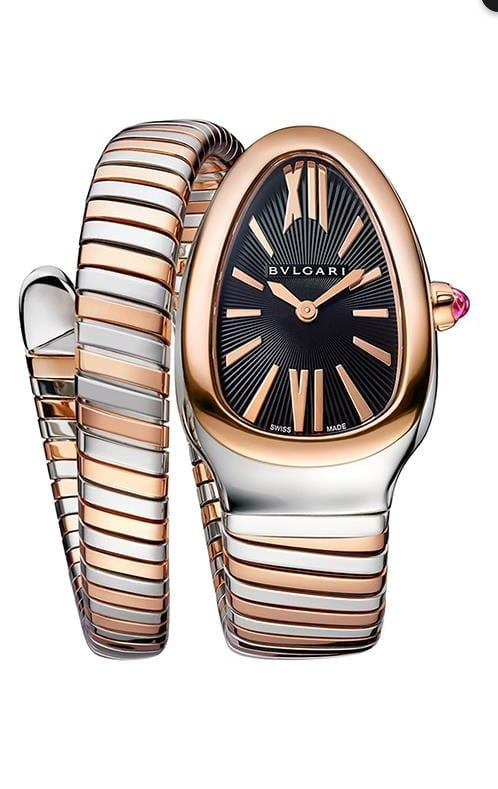 Bvlgari Serpenti Tubogas Steel Gold Black Dial
