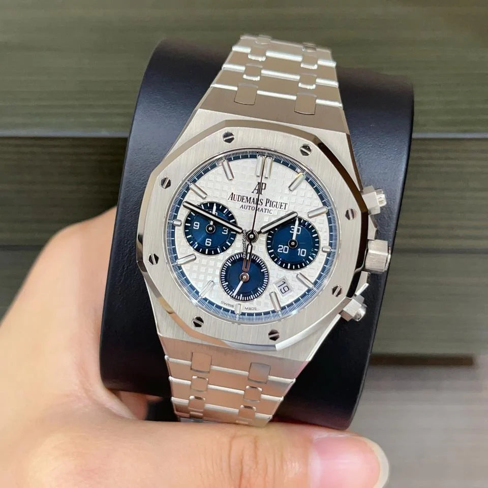 Audemars Piguet Royal Oak Chronograph Silver White Blue Dial