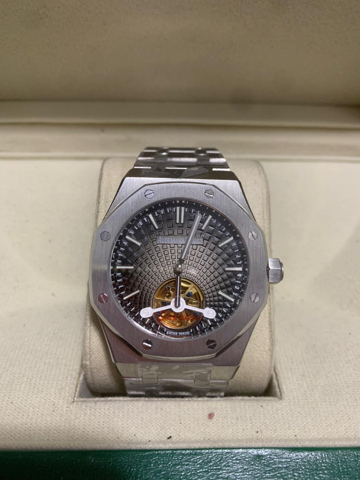Audemars Piguet Royal Oak Flying Tourbillon Silver Black Dial