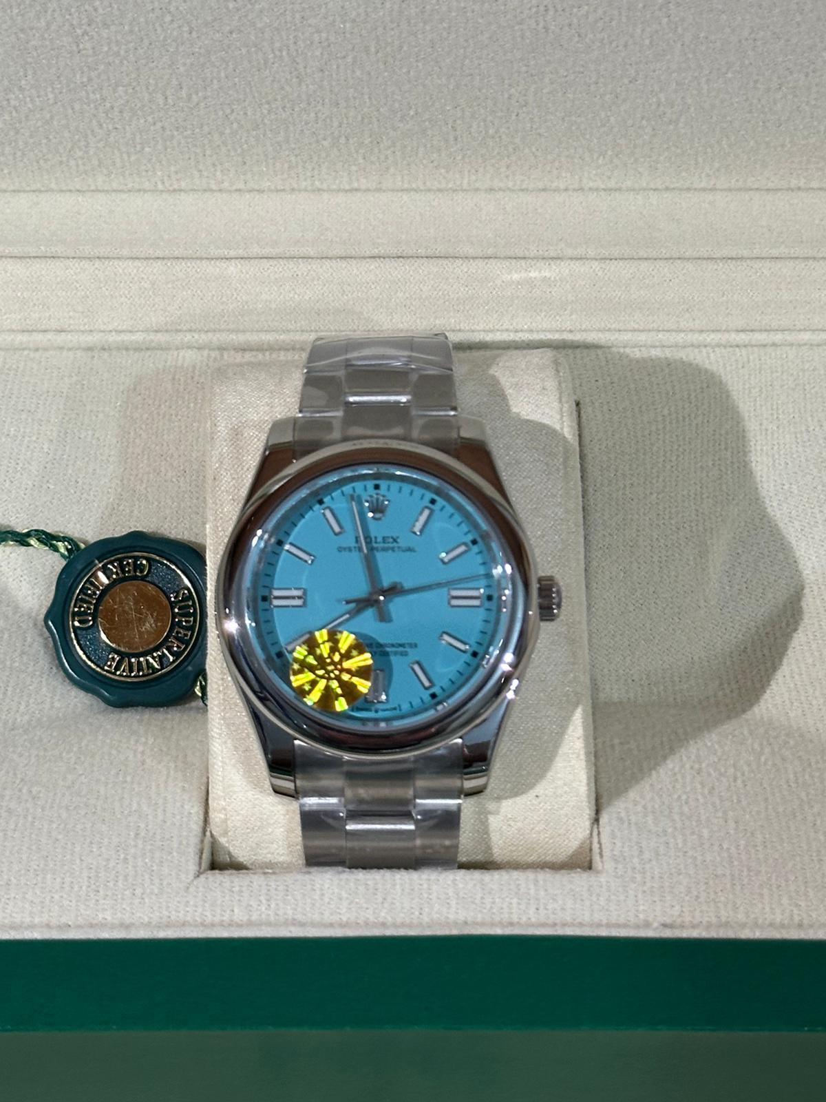 Rolex Oyster Perpetual Oystersteel Turquoise Dial
