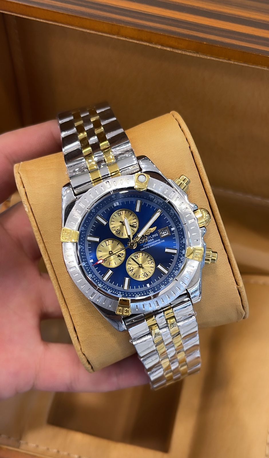 Breitling Chronomat Bentley Two Tone Blue Dial