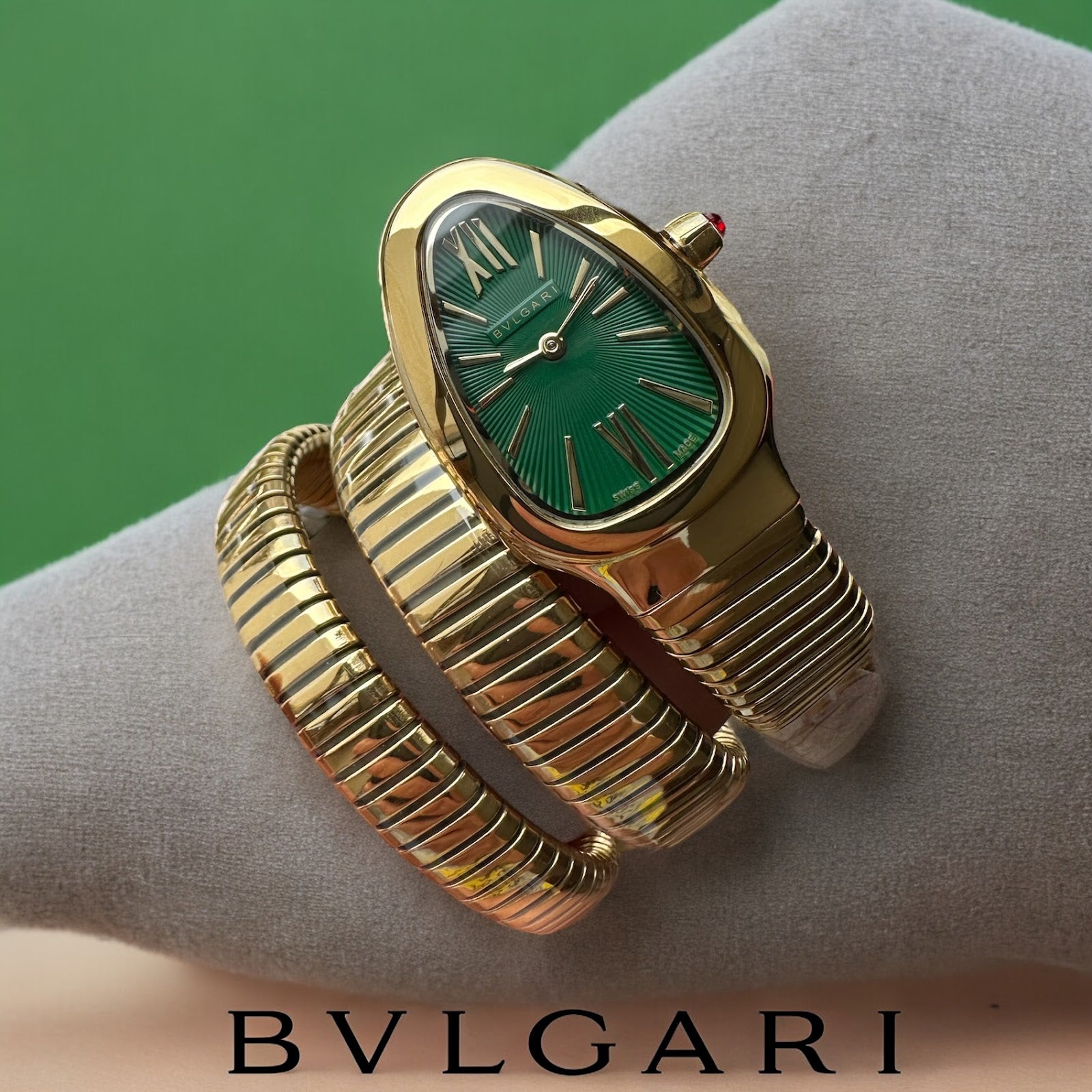 Bvlgari Serpenti Tubogas Gold Green Dial