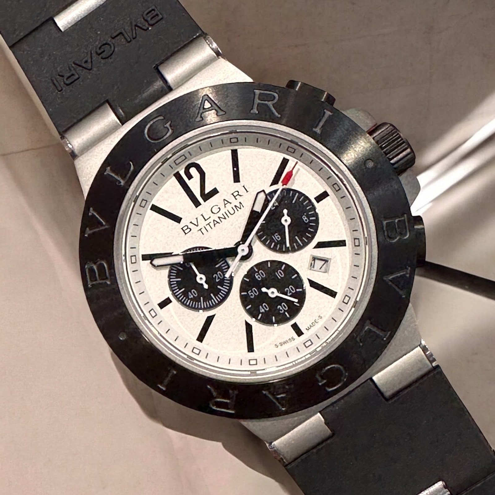 Bulgari Diagono Titanium Black White Dial