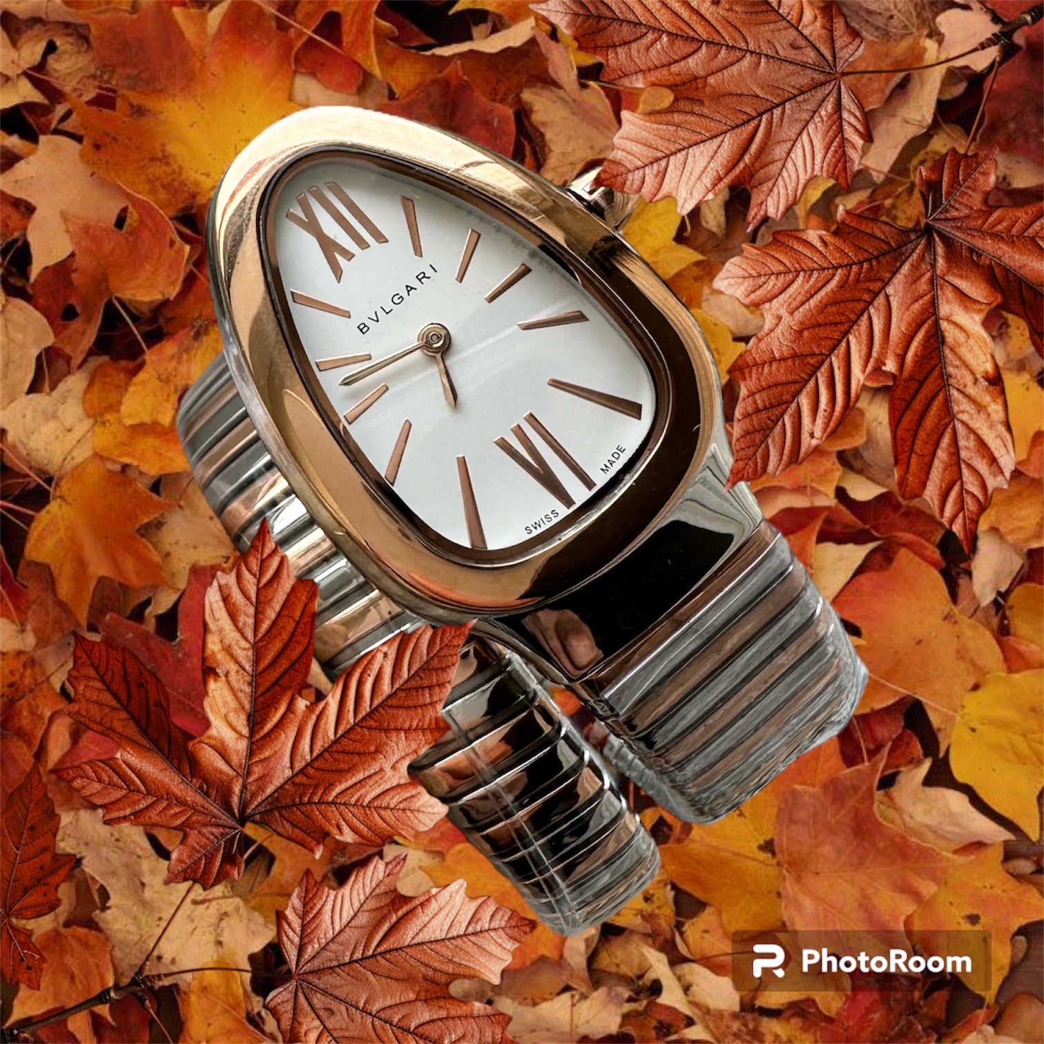 Bvlgari Serpenti Tubogas Steel Gold White Dial