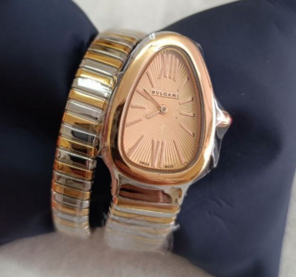 Bvlgari Serpenti Tubogas Steel Gold Champagne Dial